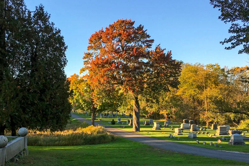 Quiet and beautiful cemetery